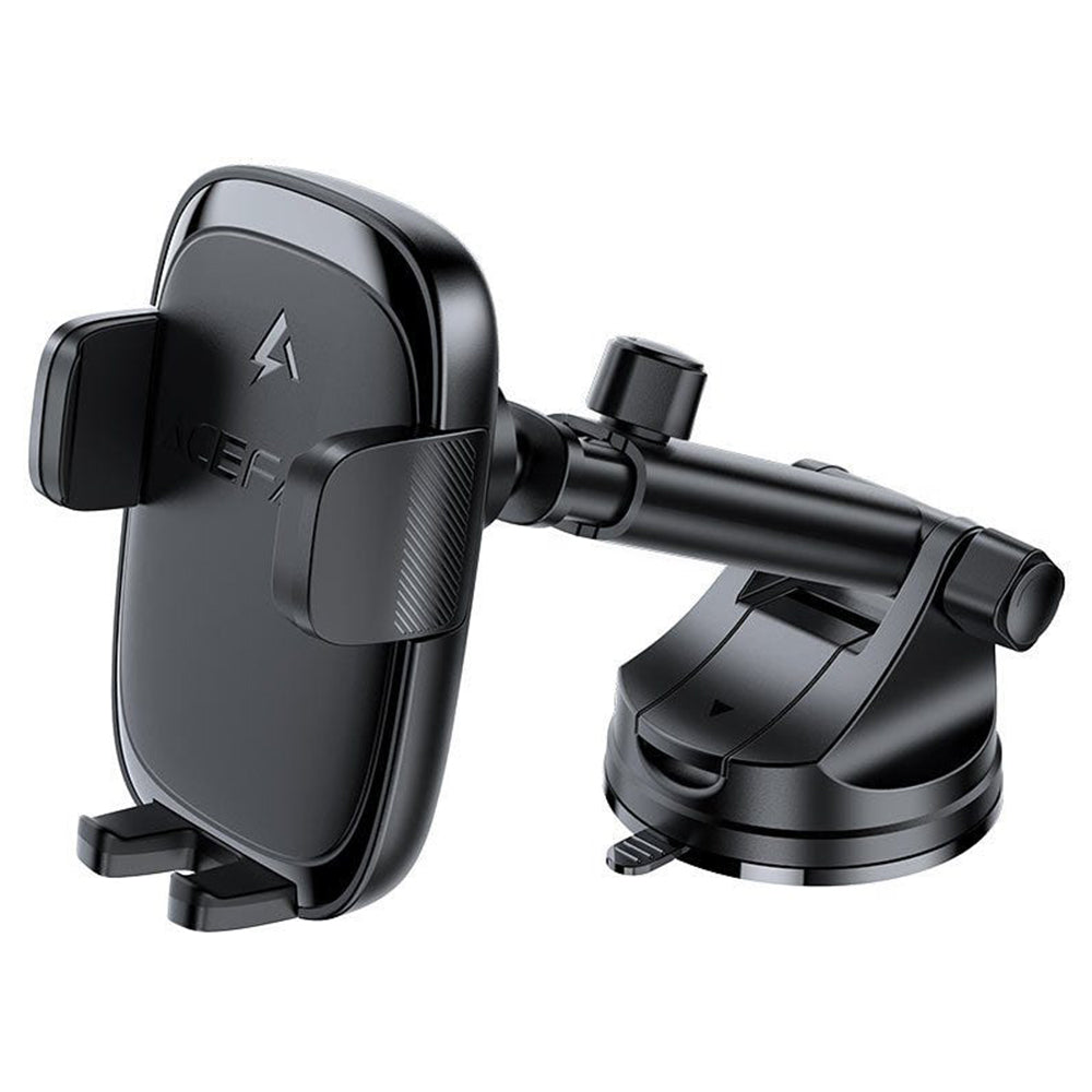 Suport Acefast with Wireless Charging (D49), for Dashboard/Windshield, Magnetic Grip, Lock Clip, 15W, for 4.7-6.9" Phones, Negru