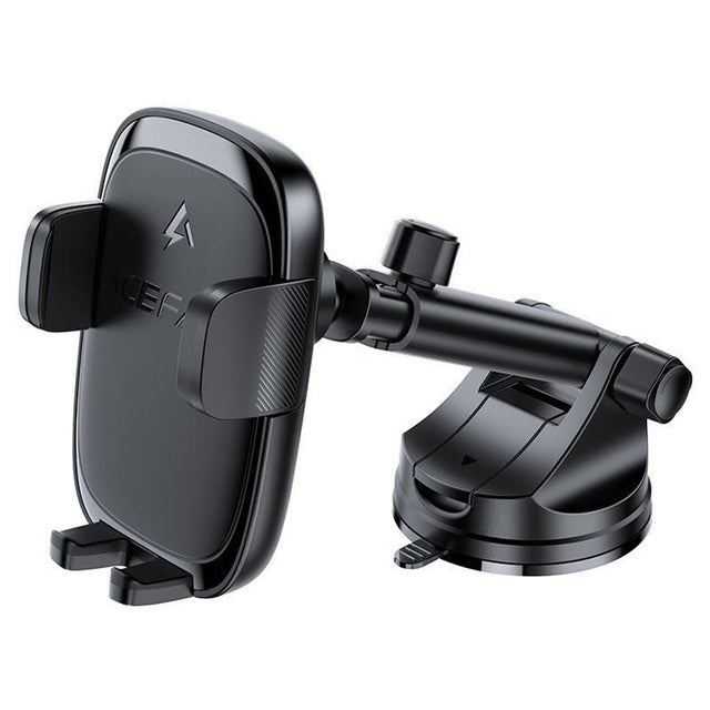 Suport Acefast with Wireless Charging (D49), for Dashboard/Windshield, Magnetic Grip, Lock Clip, 15W, for 4.7-6.9" Phones, Negru