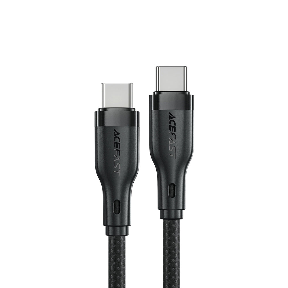 Cablu Acefast (C8-03), Fast Charging, Type-C to Type-C, 60W, 3A, Nylon Braided, 25.000 Bends, 1.2m, Negru
