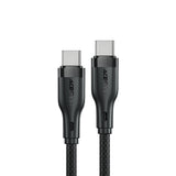 Cablu Acefast (C8-03), Fast Charging, Type-C to Type-C, 60W, 3A, Nylon Braided, 25.000 Bends, 1.2m, Negru