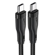 Cablu Acefast (C8-03), Fast Charging, Type-C to Type-C, 60W, 3A, Nylon Braided, 25.000 Bends, 1.2m, Negru