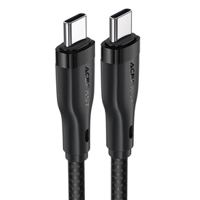 Cablu Acefast (C8-03), Fast Charging, Type-C to Type-C, 60W, 3A, Nylon Braided, 25.000 Bends, 1.2m, Negru