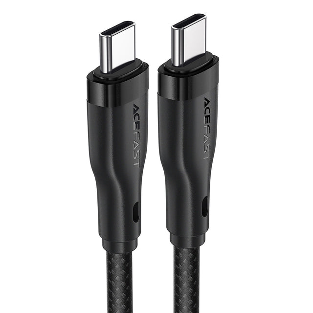 Cablu Acefast (C8-03), Fast Charging, Type-C to Type-C, 60W, 3A, Nylon Braided, 25.000 Bends, 1.2m, Negru