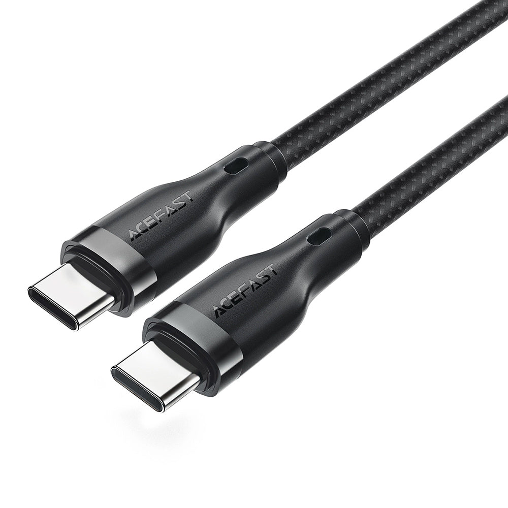Cablu Acefast (C8-03), Fast Charging, Type-C to Type-C, 60W, 3A, Nylon Braided, 25.000 Bends, 1.2m, Negru