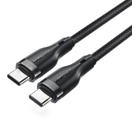 Cablu Acefast (C8-03), Fast Charging, Type-C to Type-C, 60W, 3A, Nylon Braided, 25.000 Bends, 1.2m, Negru