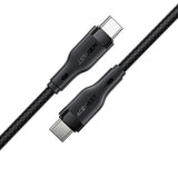 Cablu Acefast (C8-03), Fast Charging, Type-C to Type-C, 60W, 3A, Nylon Braided, 25.000 Bends, 1.2m, Negru