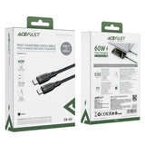 Cablu Acefast (C8-03), Fast Charging, Type-C to Type-C, 60W, 3A, Nylon Braided, 25.000 Bends, 1.2m, Negru