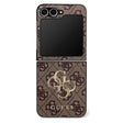 Husa de protectie Guess Leather 4G Metal Logo (GUHCZF74GMGBR) compatibil cu Samsung Galaxy Z Flip7, Maro