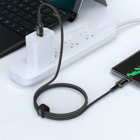 Cablu Acefast (C1-03), Type-C to Type-C, 60W, 20V/3A, Fast Charging, Nylon Braid, 1.2m, Negru