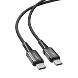 Cablu Acefast (C1-03), Type-C to Type-C, 60W, 20V/3A, Fast Charging, Nylon Braid, 1.2m, Negru