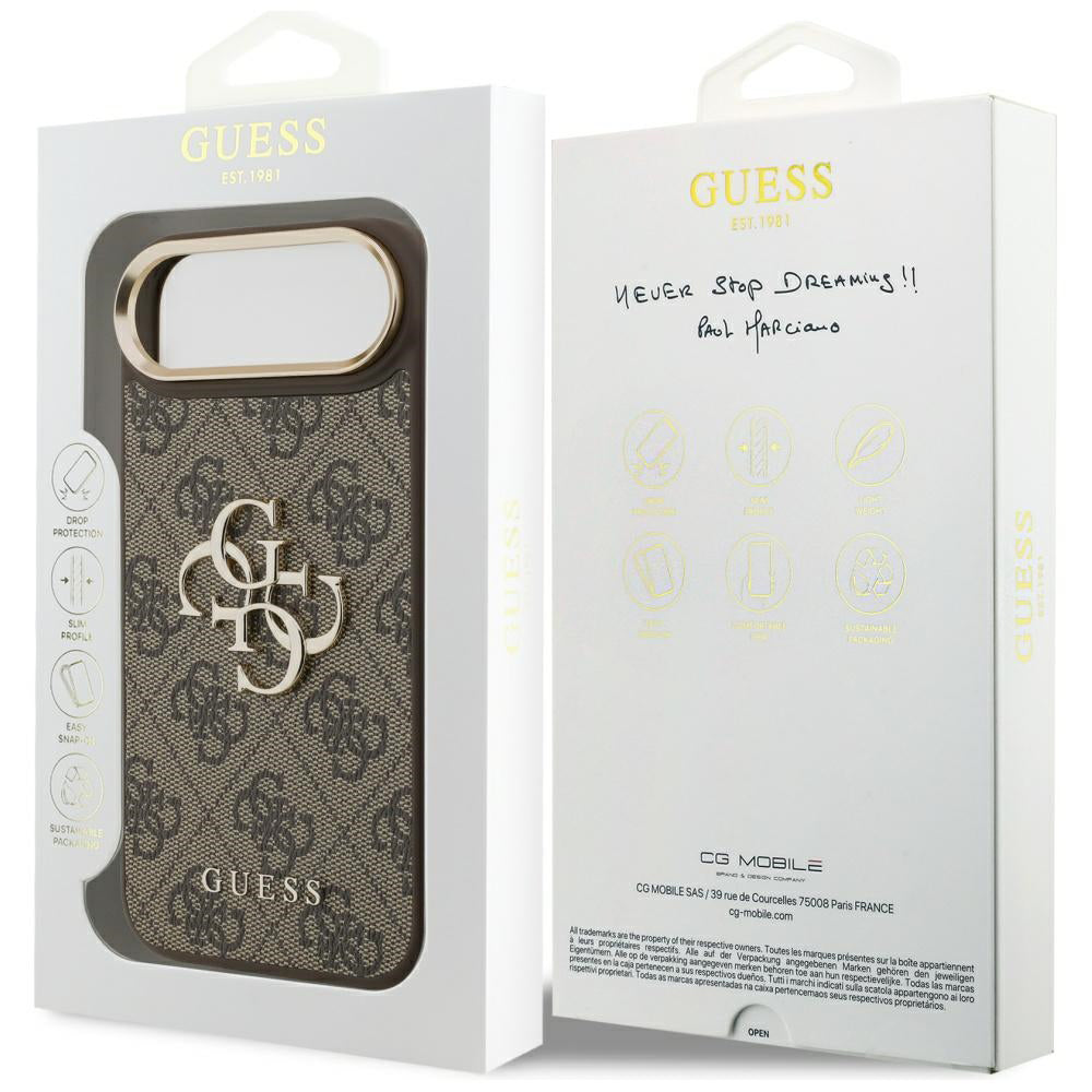 Husa de protectie Guess Hardcase Big 4G Classic Logo (GUHCP17M4GMGCBR) compatibil cu iPhone 17 Air, Maro