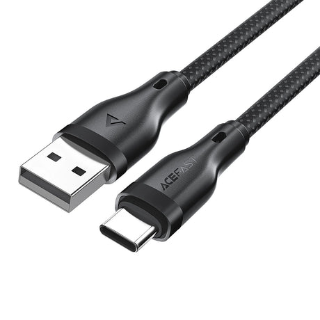 Cablu Acefast (C8-04), Fast Charging, USB to Type-C, 3A, Nylon Braided, 25.000 Bends, 1.2m, Negru
