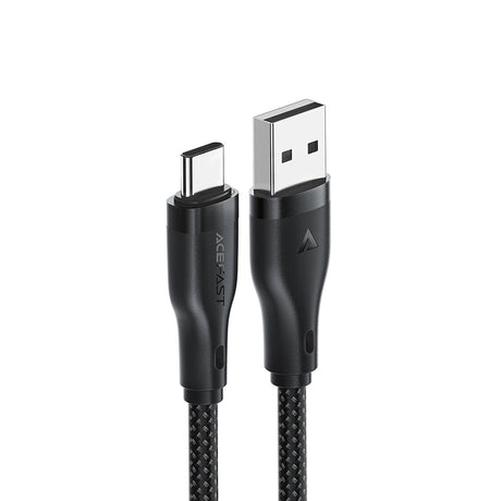 Cablu Acefast (C8-04), Fast Charging, USB to Type-C, 3A, Nylon Braided, 25.000 Bends, 1.2m, Negru