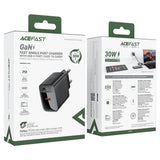 Incarcator Acefast (A102), GaN, Fast Charging, Type-C, PD30W, Smart Chip, Negru