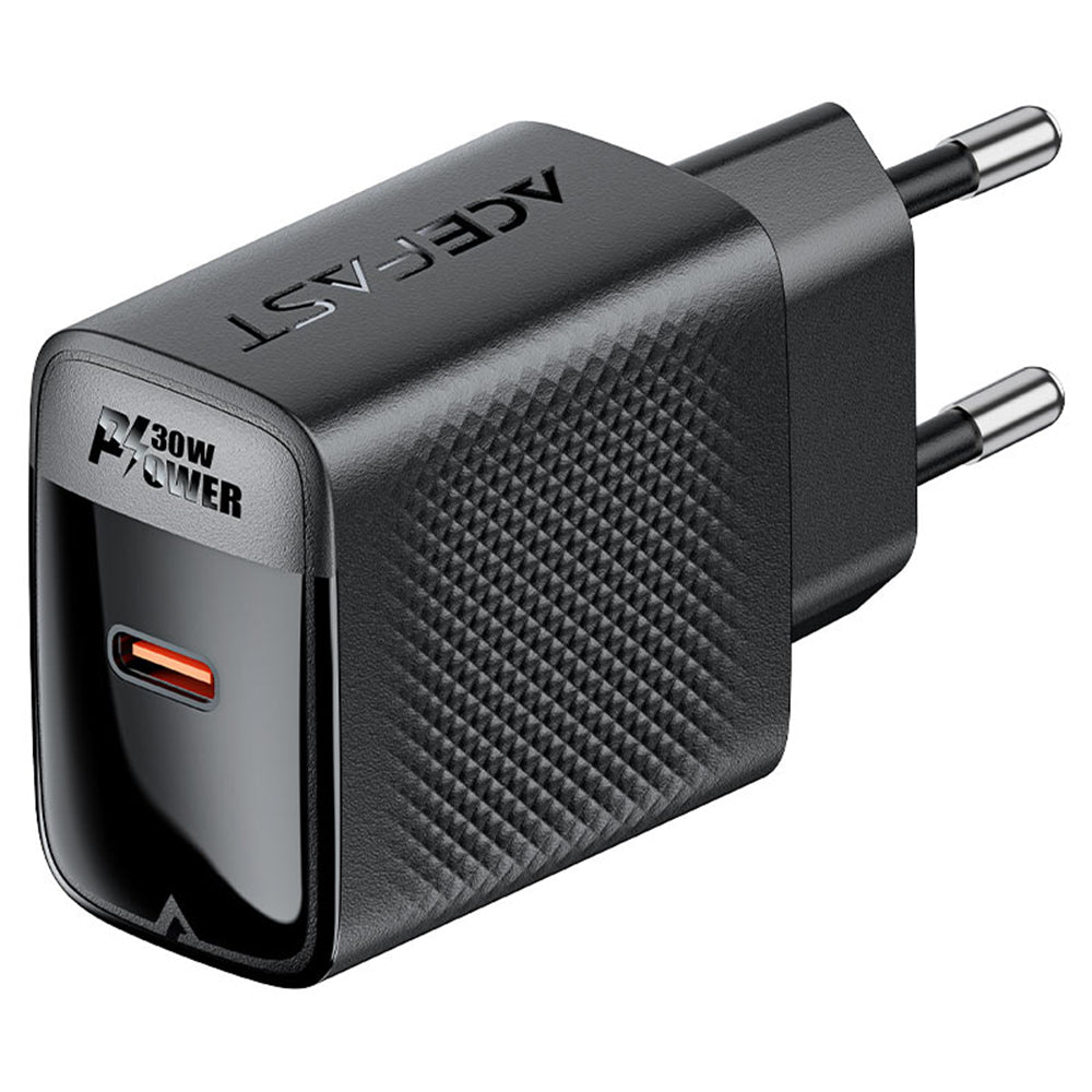 Incarcator Acefast (A102), GaN, Fast Charging, Type-C, PD30W, Smart Chip, Negru