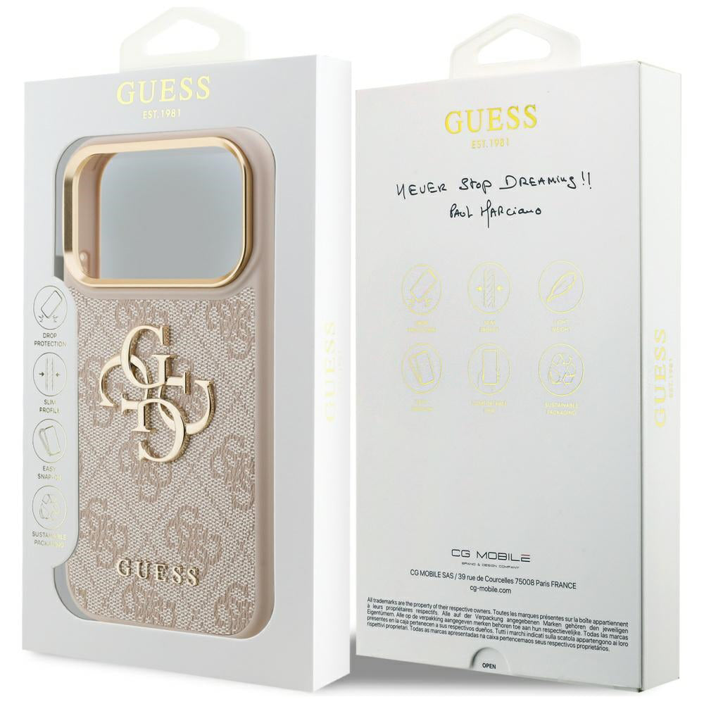 Husa de protectie Guess Hardcase Big 4G compatibil cu iPhone 17 Pro, Roz