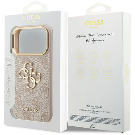 Husa de protectie Guess Hardcase Big 4G compatibil cu iPhone 17 Pro, Roz