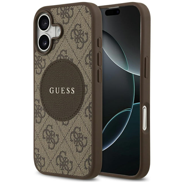 Husa de protectie Guess 4G Circle Classic Logo MagSafe (GUHMP17SP4PGRSGW) compatibil cu iPhone 17, Maro