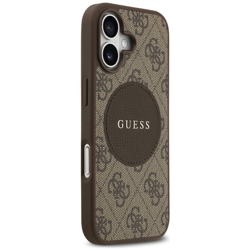Husa de protectie Guess 4G Circle Classic Logo MagSafe (GUHMP17SP4PGRSGW) compatibil cu iPhone 17, Maro