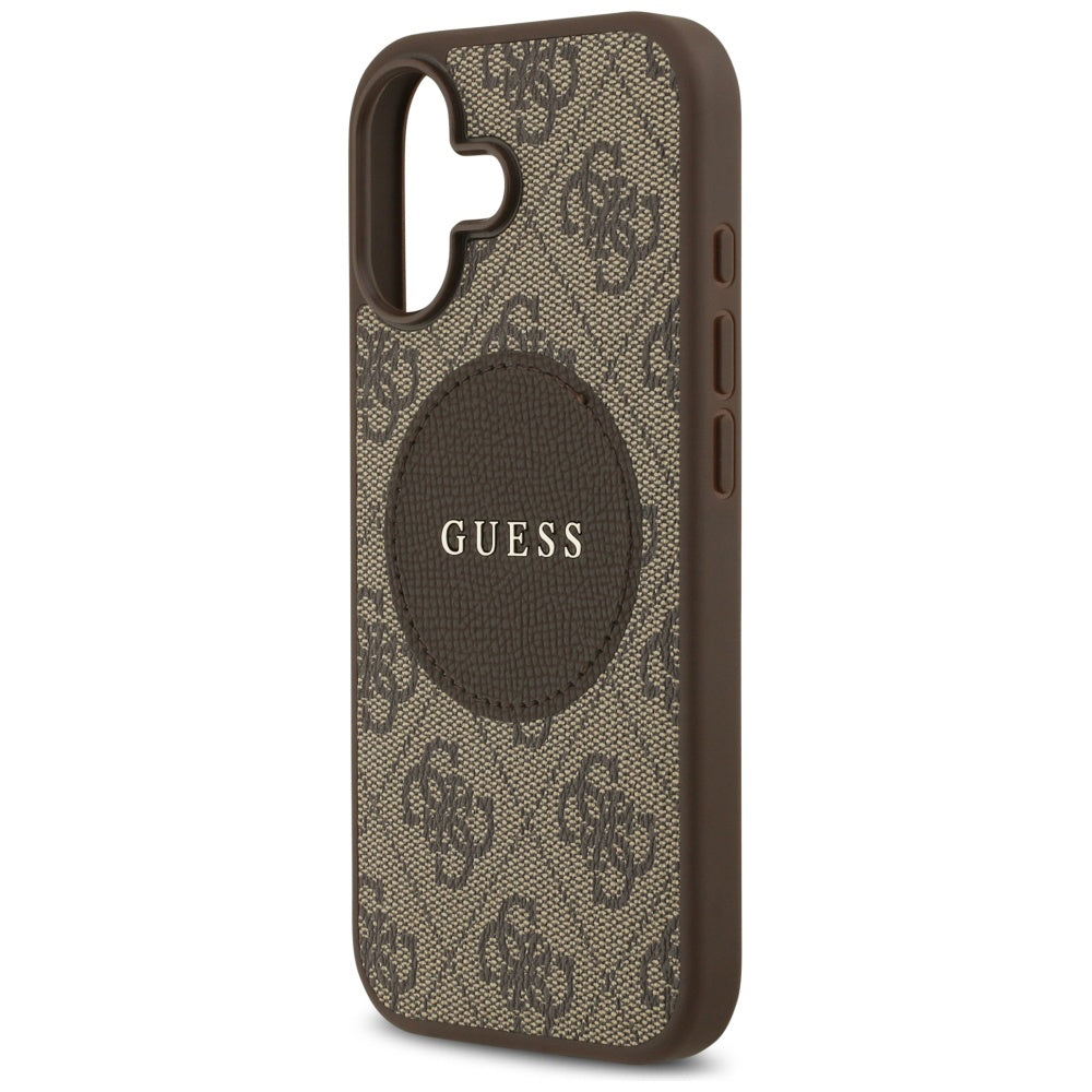 Husa de protectie Guess 4G Circle Classic Logo MagSafe (GUHMP17SP4PGRSGW) compatibil cu iPhone 17, Maro