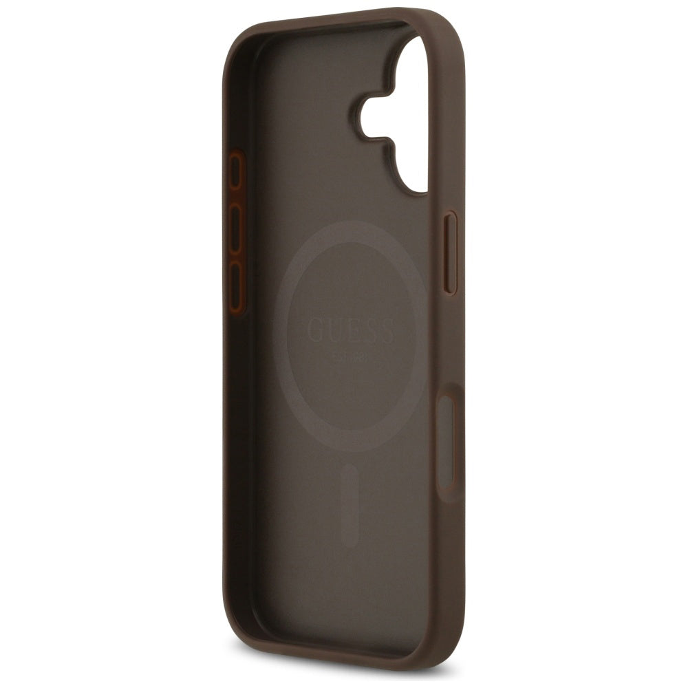 Husa de protectie Guess 4G Circle Classic Logo MagSafe (GUHMP17SP4PGRSGW) compatibil cu iPhone 17, Maro