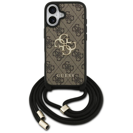 Husa de protectie Guess Hardcase 4G CBDY Big Logo with Cord Strap (GUHCP17SP4GMGCRW) compatibil cu iPhone 17, Maro