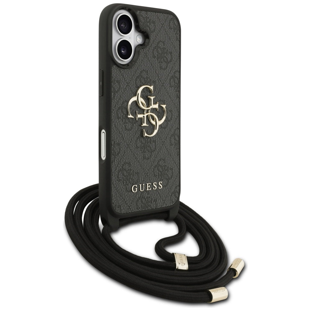 Husa de protectie Guess Hardcase 4G CBDY Big Logo with Cord Strap (GUHCP17SP4GMGCRK) compatibil cu iPhone 17, Negru