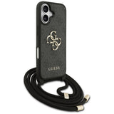 Husa de protectie Guess Hardcase 4G CBDY Big Logo with Cord Strap (GUHCP17SP4GMGCRK) compatibil cu iPhone 17, Negru