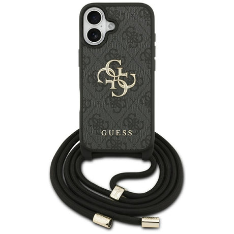 Husa de protectie Guess Hardcase 4G CBDY Big Logo with Cord Strap (GUHCP17SP4GMGCRK) compatibil cu iPhone 17, Negru