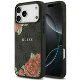 Husa de protectie Guess Hardcase 4G Flowers Print MagSafe (GUHMP17XP4ROPEMCK) compatibil cu iPhone 17 Pro Max, Negru