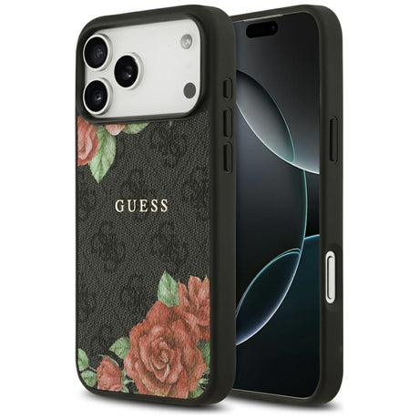 Husa de protectie Guess Hardcase 4G Flowers Print MagSafe (GUHMP17XP4ROPEMCK) compatibil cu iPhone 17 Pro Max, Negru