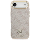 Husa de protectie Guess Hardcase 4G Strass Logo & Big Strap (GUHMP17MP4G4DCSP) compatibil cu iPhone 17 Air, Roz