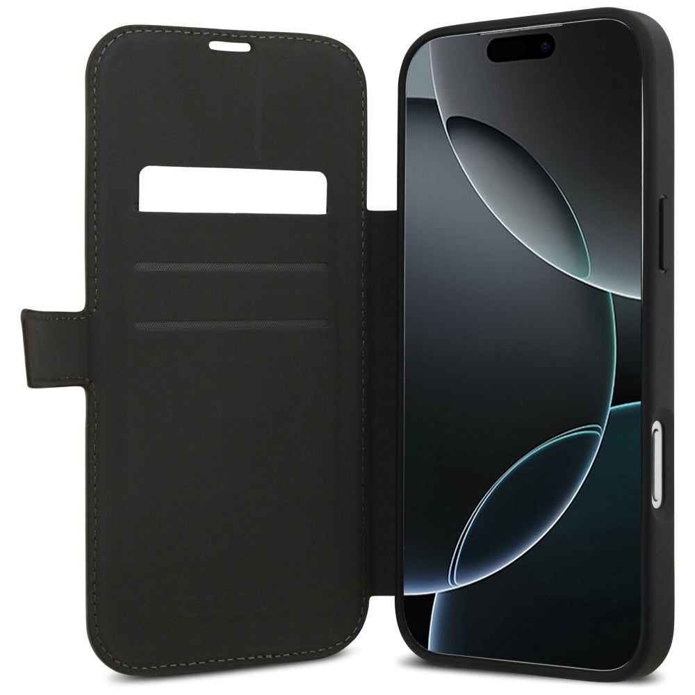 Husa de protectie Guess Book 4G Metal Logo compatibil cu iPhone 17 Pro Max, Maro