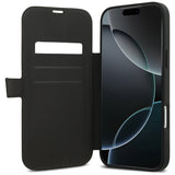 Husa de protectie Guess Book 4G Metal Logo compatibil cu iPhone 17 Pro Max, Maro