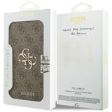 Husa de protectie Guess Book 4G Metal Logo compatibil cu iPhone 17 Pro Max, Maro