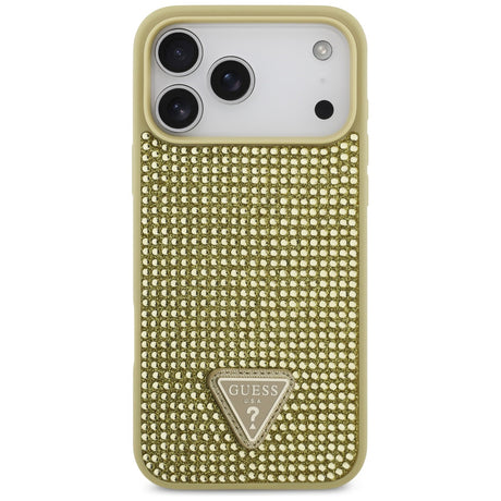 Husa de protectie Guess Rhinestone Triangle Logo (GUHCP17LHDGTPD) compatibil cu iPhone 17 Pro, Auriu