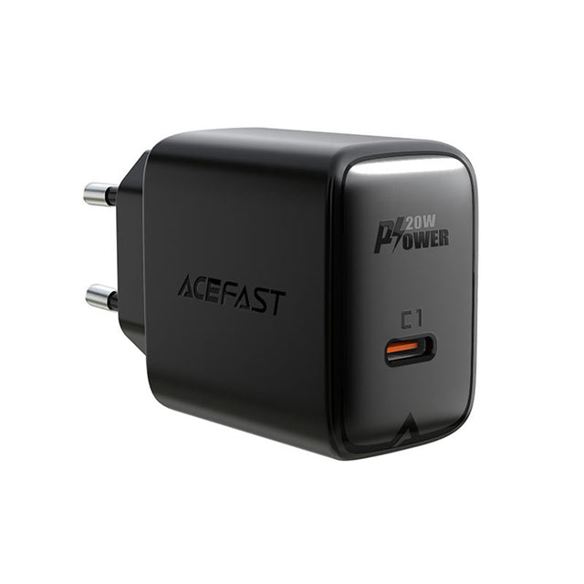 Incarcator Acefast (A1), Fast Charging, Type-C, PD20W, QC 3.0, 5V/2.4A, Smart Chip, V0 Fire Protection, Negru