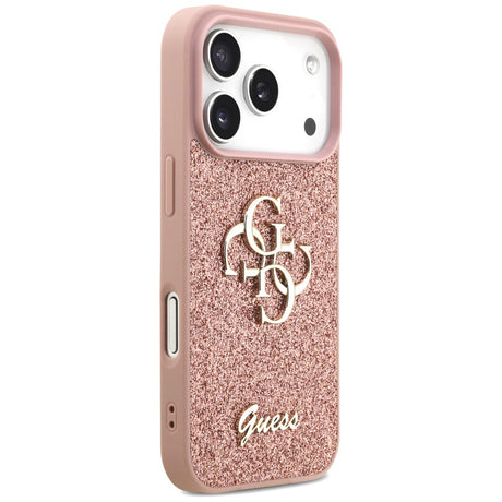 Husa de protectie Guess Fixed Glitter Big 4G (GUHCP17LHG4SGP) compatibil cu iPhone 17 Pro, Roz