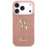 Husa de protectie Guess Fixed Glitter Big 4G (GUHCP17LHG4SGP) compatibil cu iPhone 17 Pro, Roz