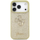 Husa de protectie Guess Fixed Glitter Big 4G (GUHCP17LHG4SGD) compatibil cu iPhone 17 Pro, Auriu