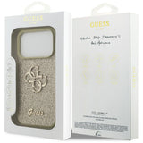 Husa de protectie Guess Fixed Glitter Big 4G (GUHCP17LHG4SGD) compatibil cu iPhone 17 Pro, Auriu