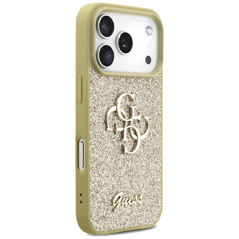 Husa de protectie Guess Fixed Glitter Big 4G (GUHCP17XHG4SGD) compatibil cu iPhone 17 Pro Max, Auriu