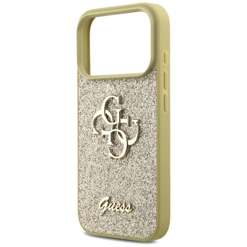 Husa de protectie Guess Fixed Glitter Big 4G (GUHCP17XHG4SGD) compatibil cu iPhone 17 Pro Max, Auriu