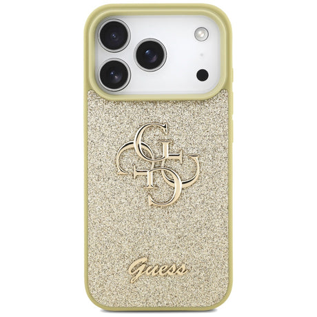 Husa de protectie Guess Fixed Glitter Big 4G (GUHCP17XHG4SGD) compatibil cu iPhone 17 Pro Max, Auriu