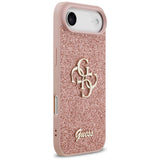 Husa de protectie Guess Fixed Glitter Big 4G (GUHCP17MHG4SGP) compatibil cu iPhone 17 Air, Roz