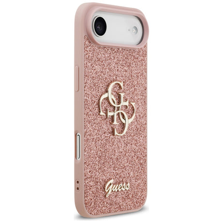 Husa de protectie Guess Fixed Glitter Big 4G (GUHCP17MHG4SGP) compatibil cu iPhone 17 Air, Roz