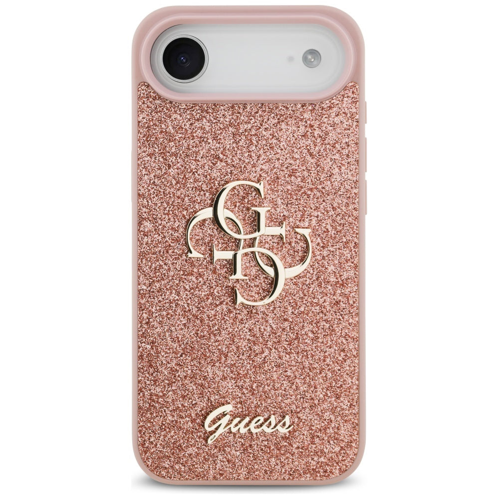 Husa de protectie Guess Fixed Glitter Big 4G (GUHCP17MHG4SGP) compatibil cu iPhone 17 Air, Roz