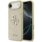 Husa de protectie Guess Fixed Glitter Big 4G (GUHCP17MHG4SGD) compatibil cu iPhone 17 Air, Auriu