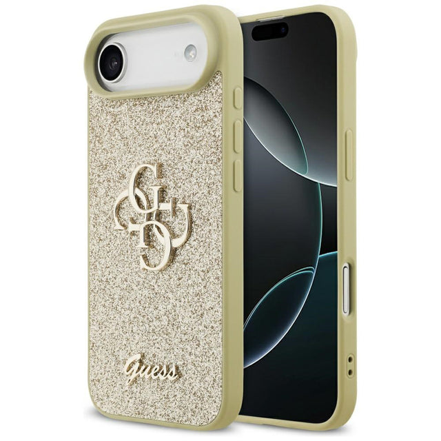 Husa de protectie Guess Fixed Glitter Big 4G (GUHCP17MHG4SGD) compatibil cu iPhone 17 Air, Auriu