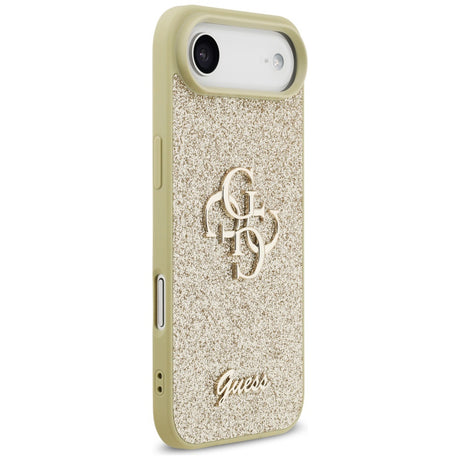 Husa de protectie Guess Fixed Glitter Big 4G (GUHCP17MHG4SGD) compatibil cu iPhone 17 Air, Auriu